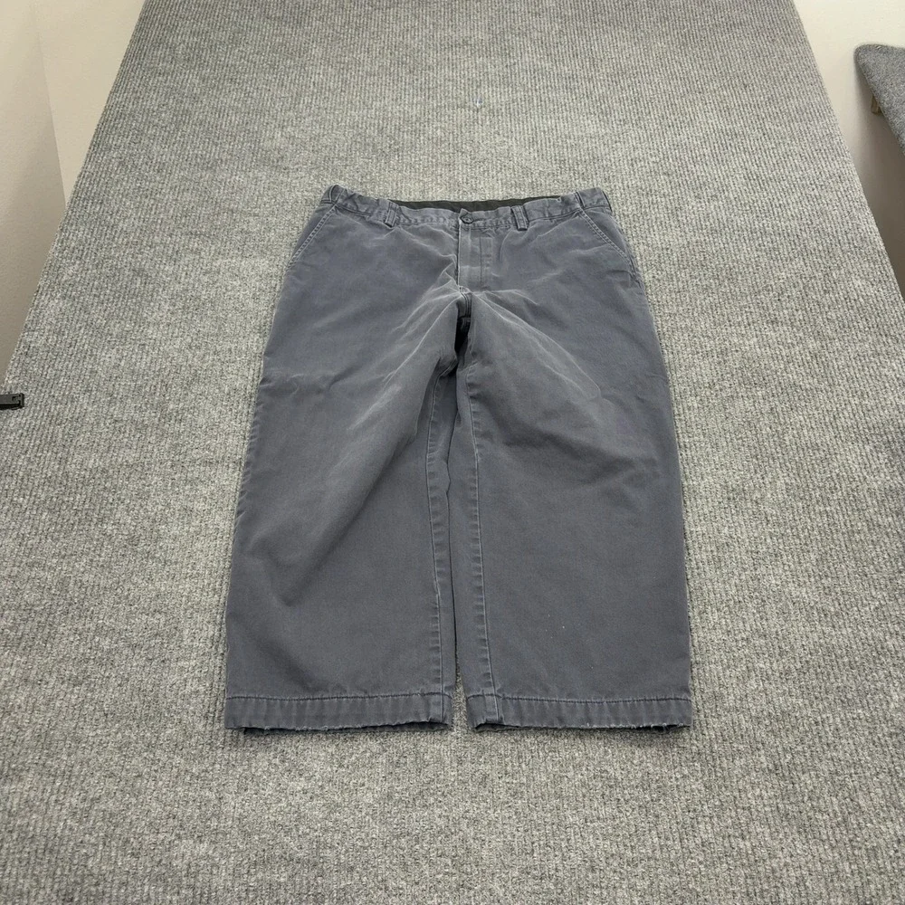 LL Bean Pants Mens 36x29 Grey Cotton Comfort Waist Flannel Lined Gorpcore